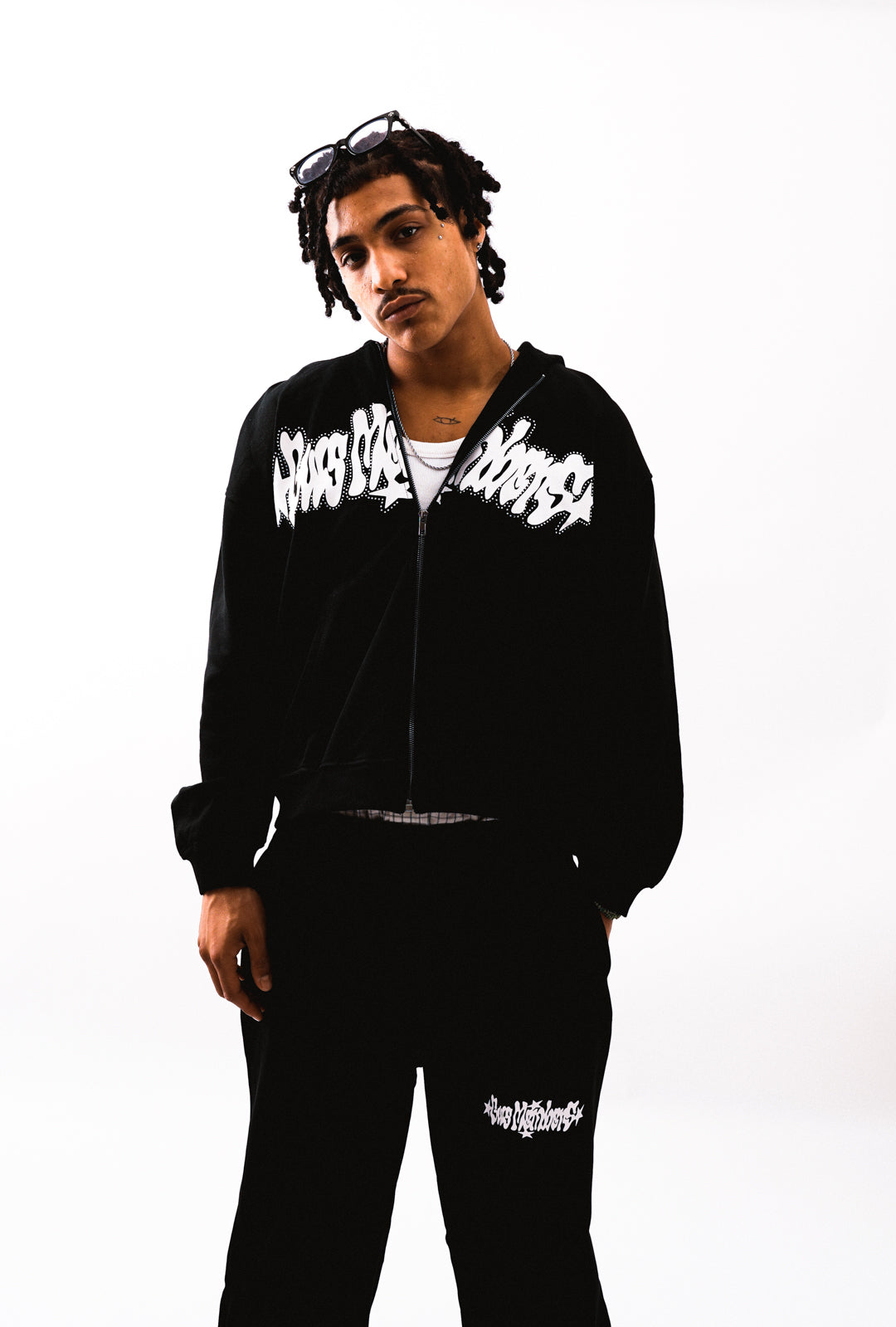 rhinestones zip hoodie