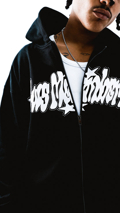 rhinestones zip hoodie